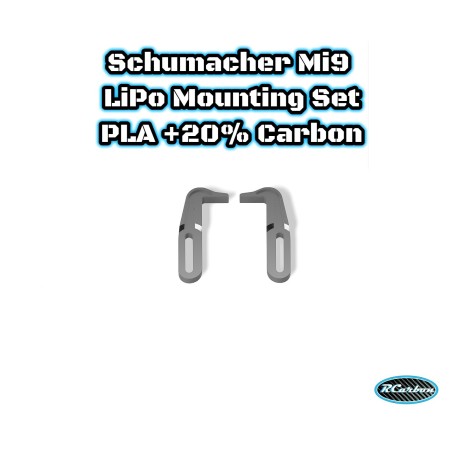 Schumacher Mi9 LiPo Mounting Set PLA+20% Carbon